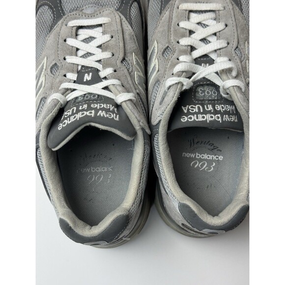 Size 9.5 4E- New Balance 993 Gray White - Picture 5 of 7